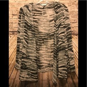 Christopher &banks black and white duster L